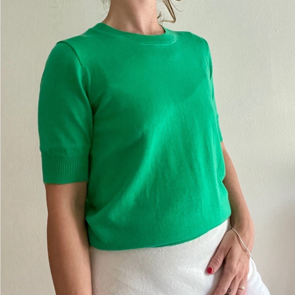 J. Crew Green Short Sleeve Blouse
